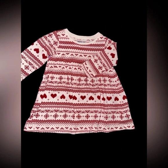 NWOT OLD NAVY BAY GIRLS SIZE 3-6 MONTHS RED VALENTINE'S DAY DRESS - Picture 2 of 5